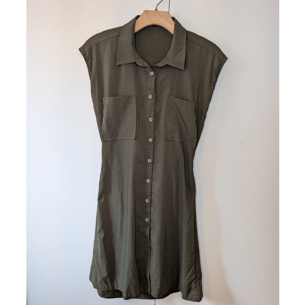 Doe & Rae Green Button Up Dress - Picture 5 of 9